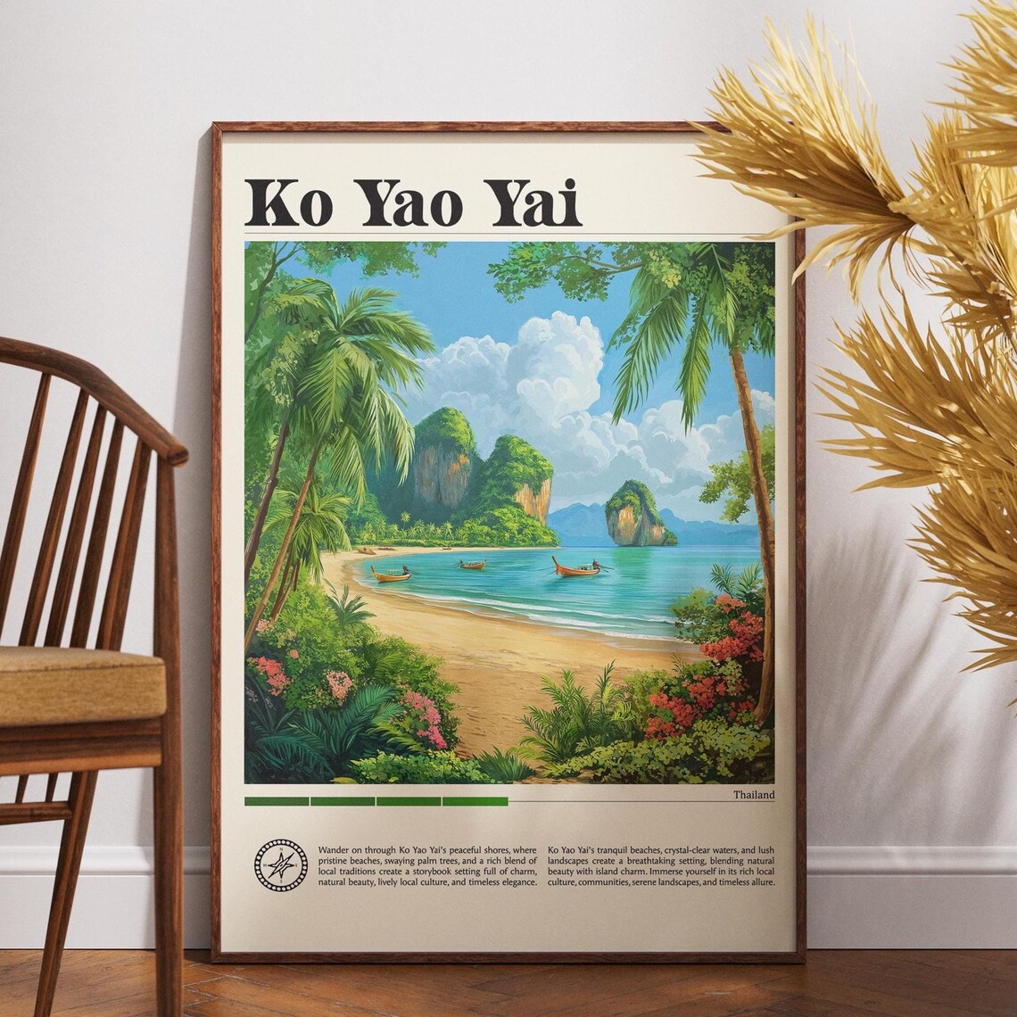 Koh Yao Yai Travel Poster, Thailand Asia