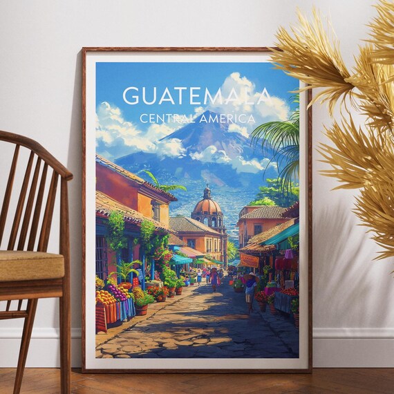 Guatemala Travel Print Central America Poster Wall Art