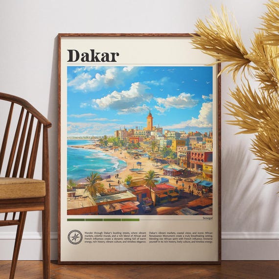 Dakar Travel Print Senegal Poster Wall Art Africa