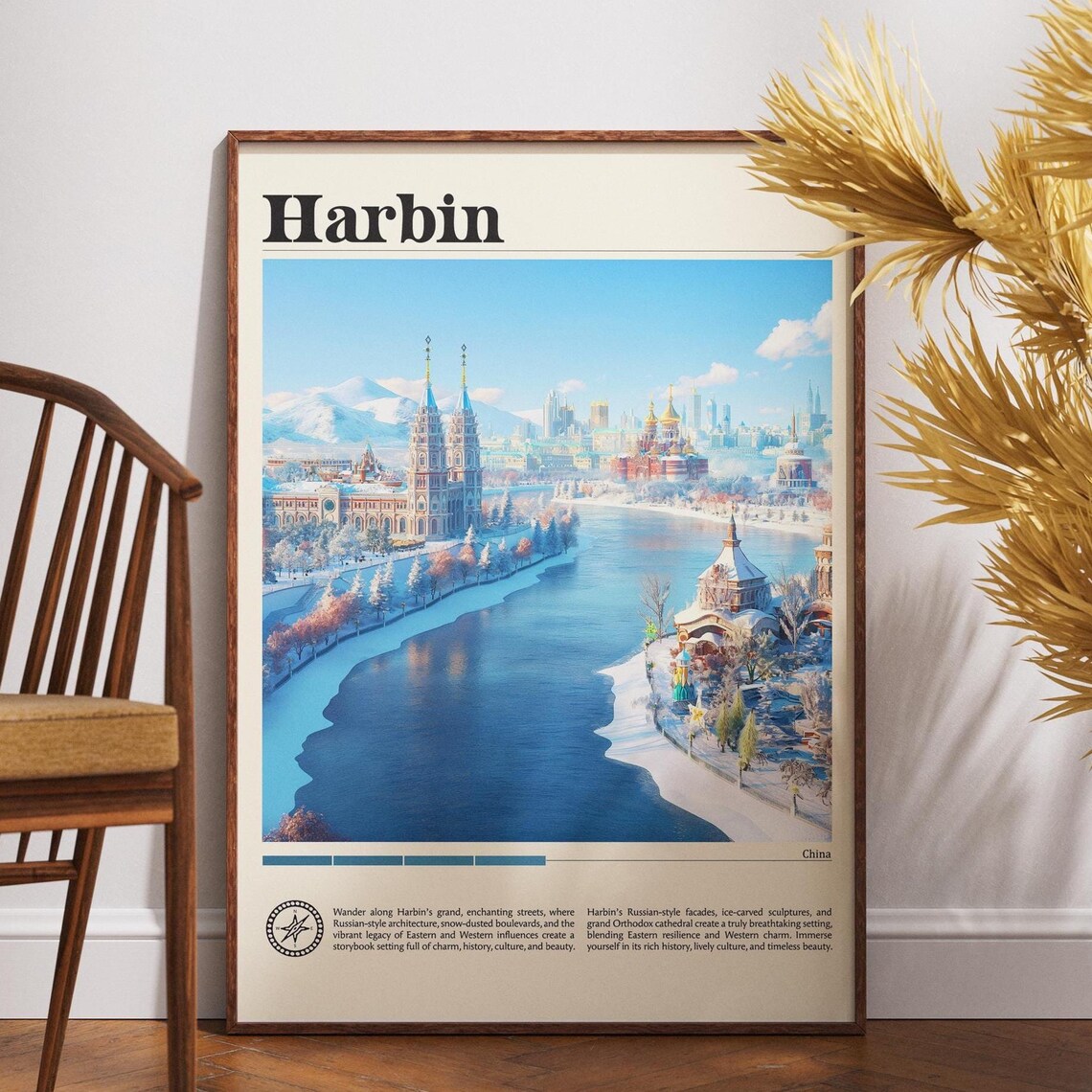 Harbin Travel Poster, China Asia