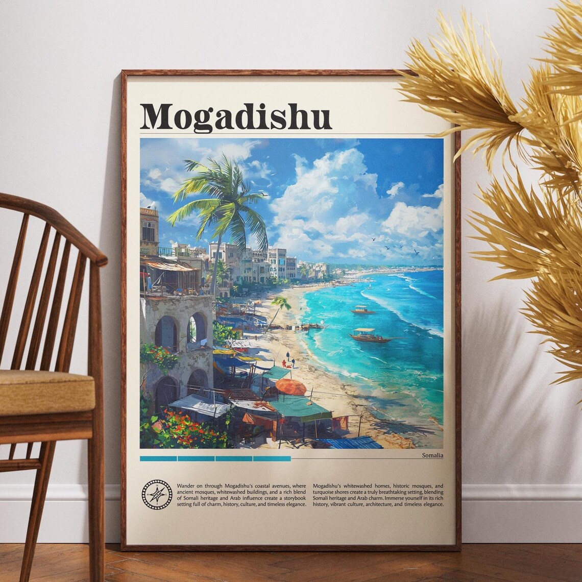 Mogadishu Somalia Old Town Beach Whitewashed Buildings Poster