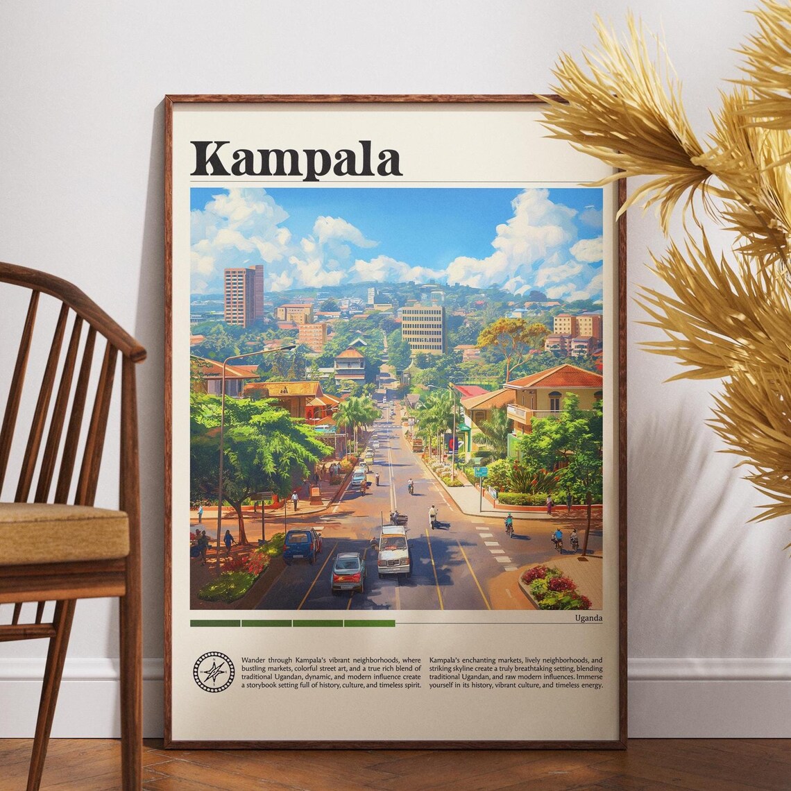 Kampala Uganda Vibrant City Street Bustling Neighborhood Travel Poster