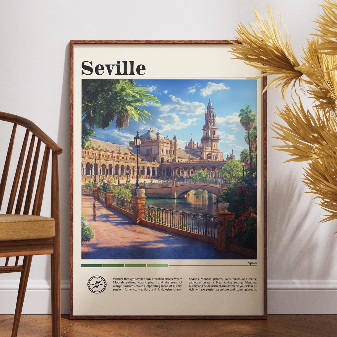 Seville City Spain Travel Print Spain Travel Poster Travel Wall Art City Map Print Travel Poster Travel Art Gift Travel Home Decor