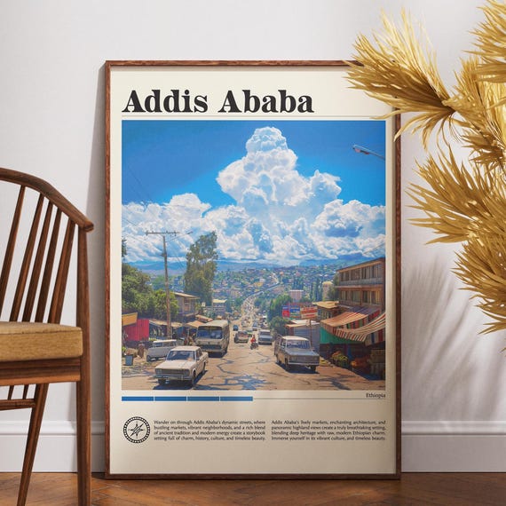 Addis Ababa Travel Print Ethiopia Poster Africa Wall Art