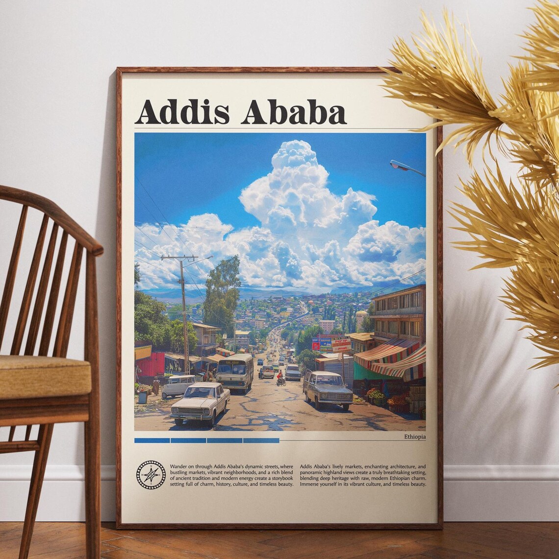 Addis Ababa Ethiopia Bustling Street City Life Travel Poster