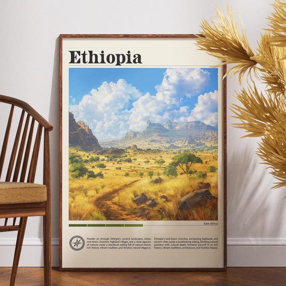 Ethiopia Travel Print Africa Poster Wall Art African