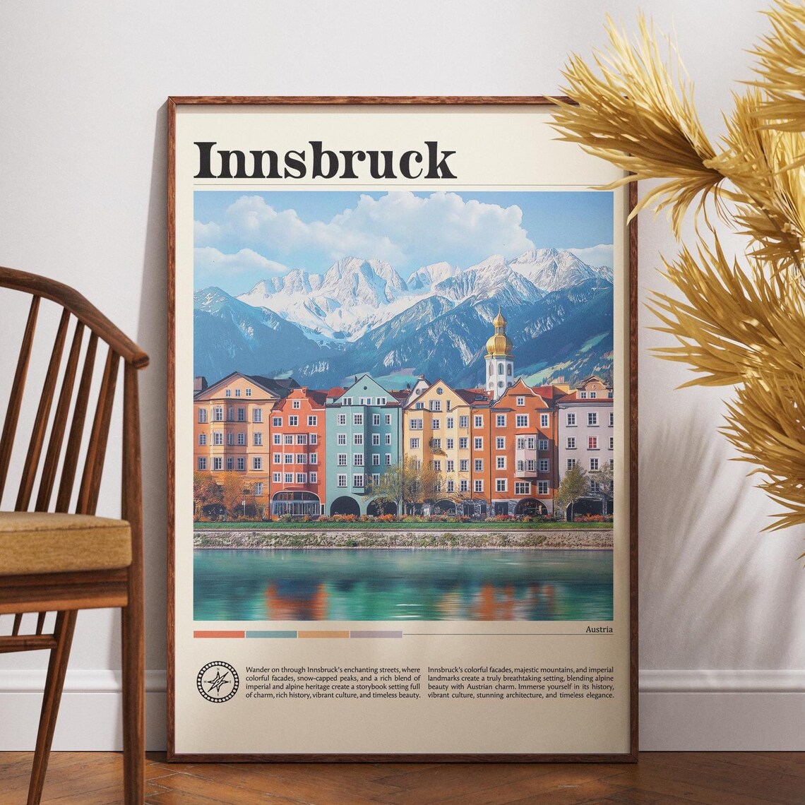 Innsbruck Austria Colorful Old Town Beneath the Alps Travel Poster
