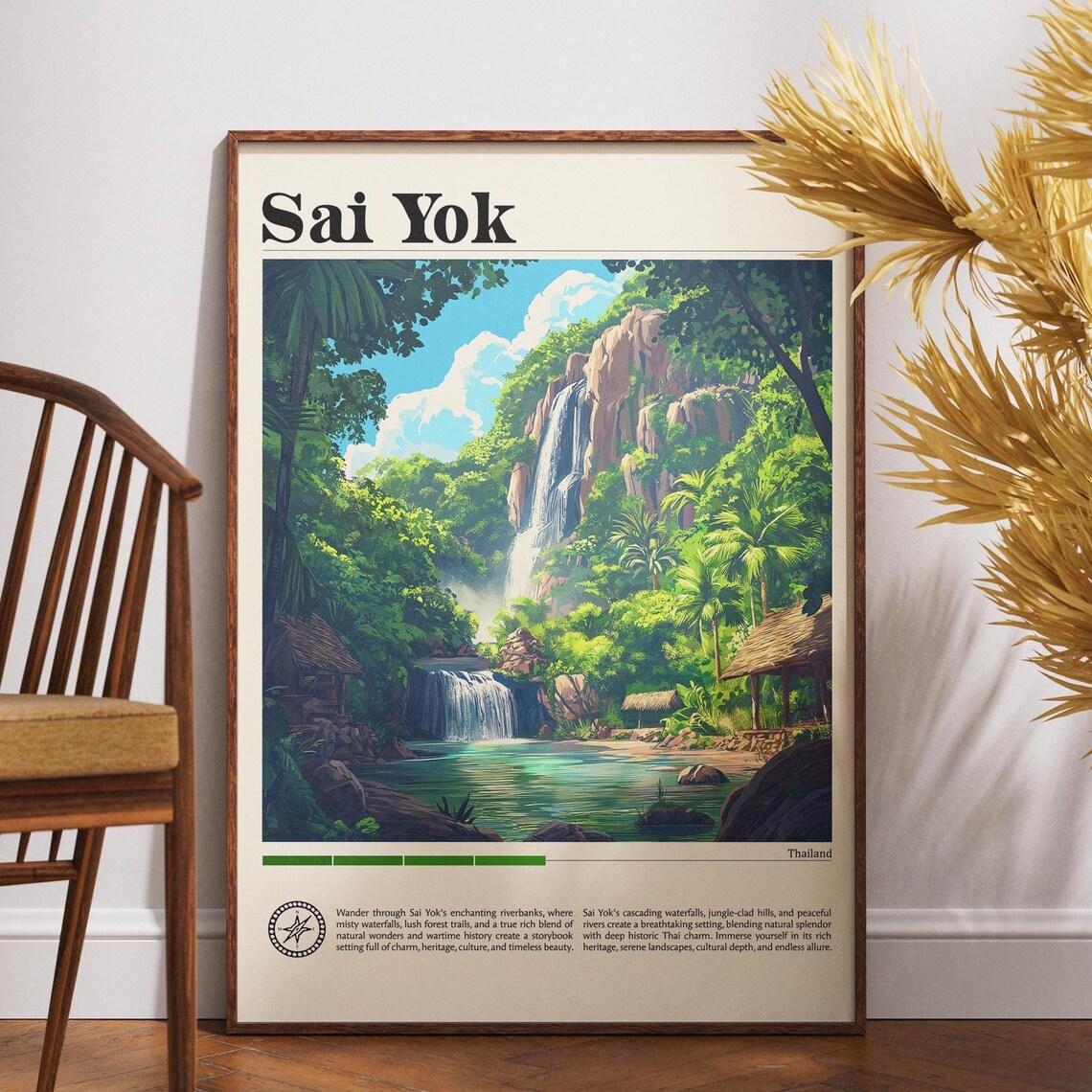 Sai Yok Travel Poster, Thailand River Kwai