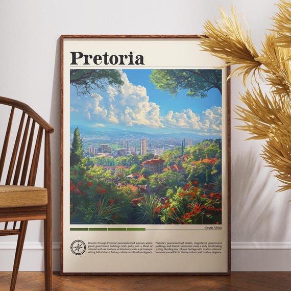 Pretoria Print South Africa Wall Art Poster Travel African Wildlife Sa City