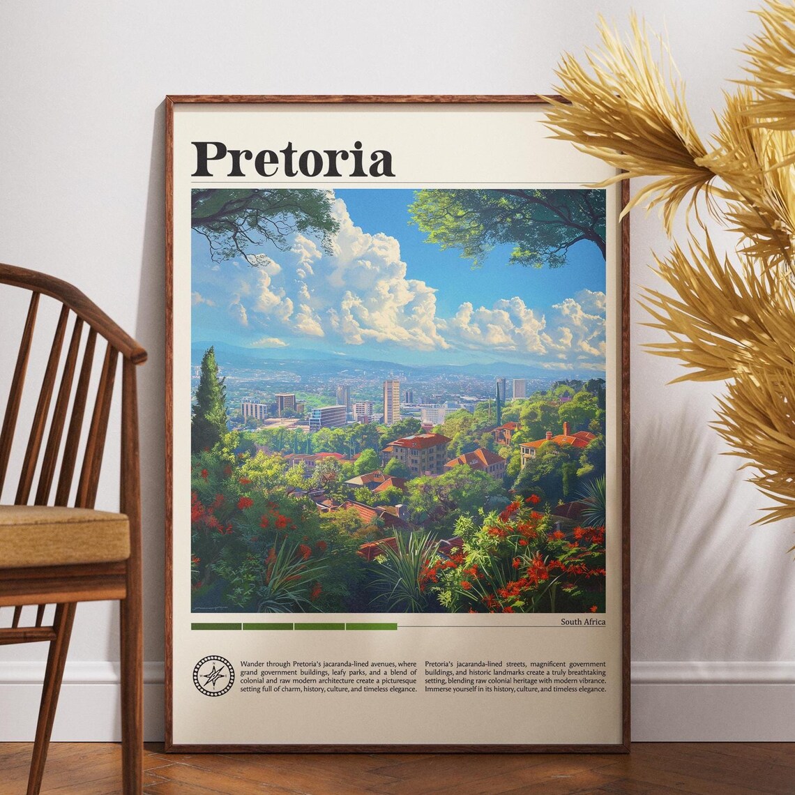 Pretoria South Africa Jacaranda Season City View Travel Poster