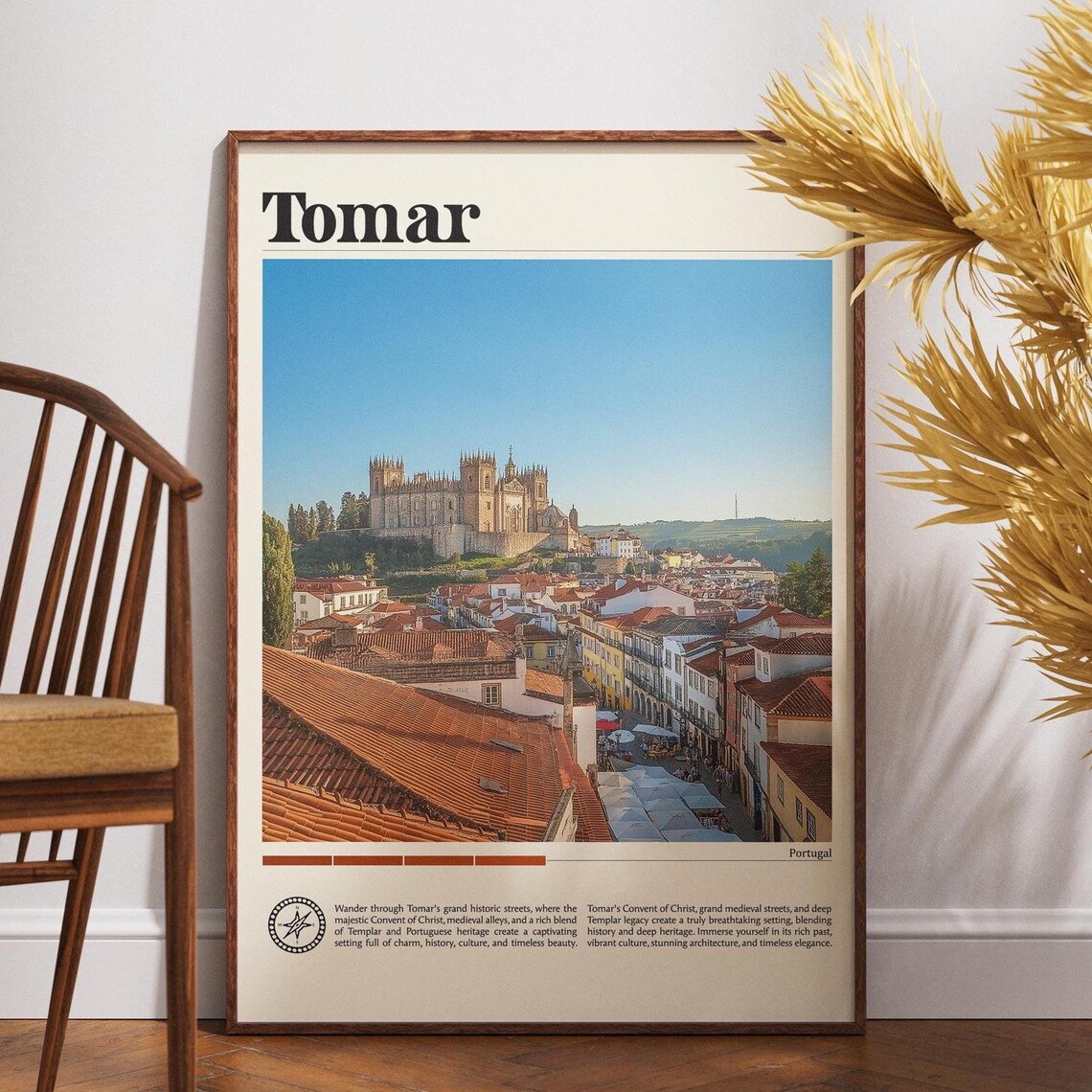Tomar Portugal Convent of Christ Castle Travel Poster Templar