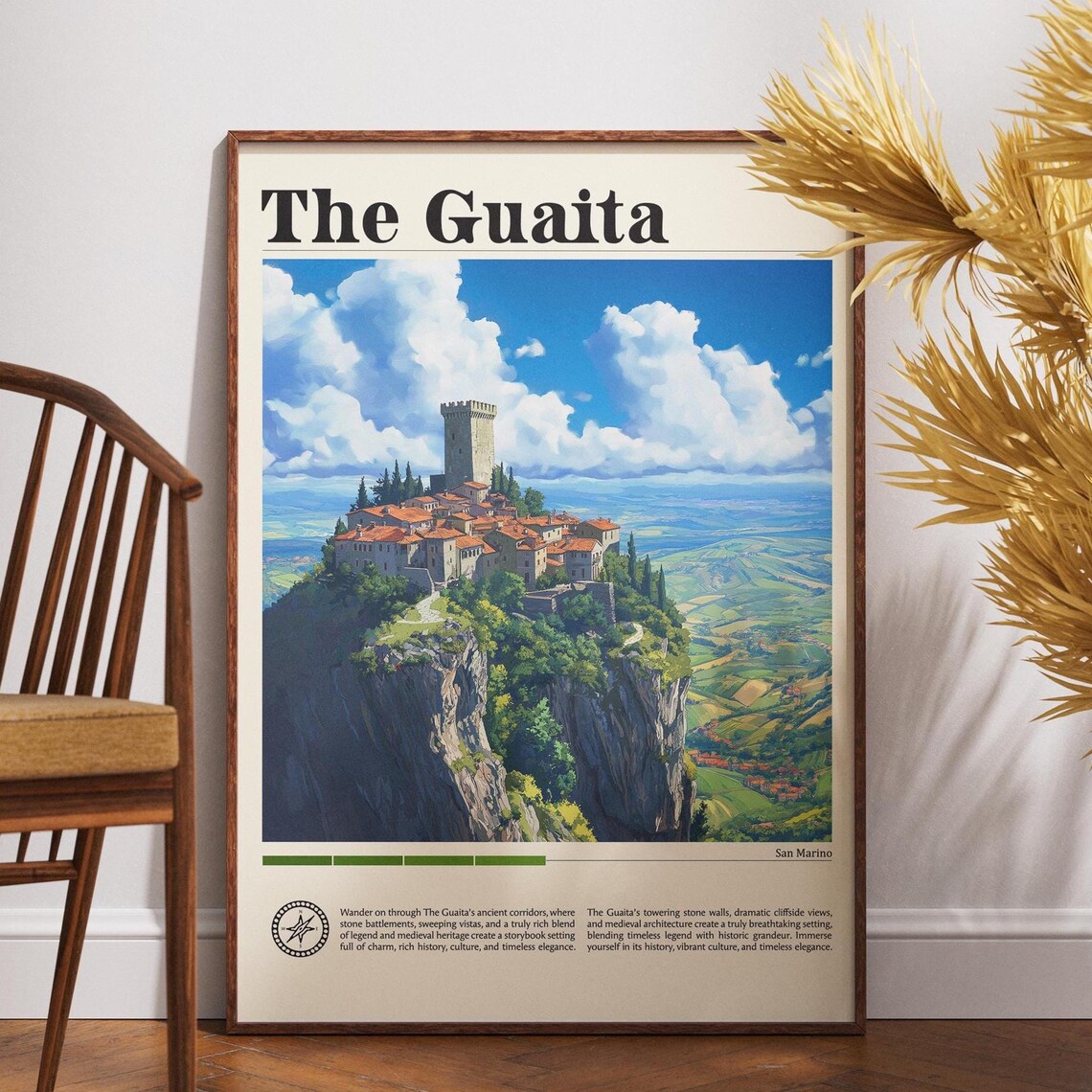 The Guaita San Marino Cliff Fortress Medieval Tower Travel Poster