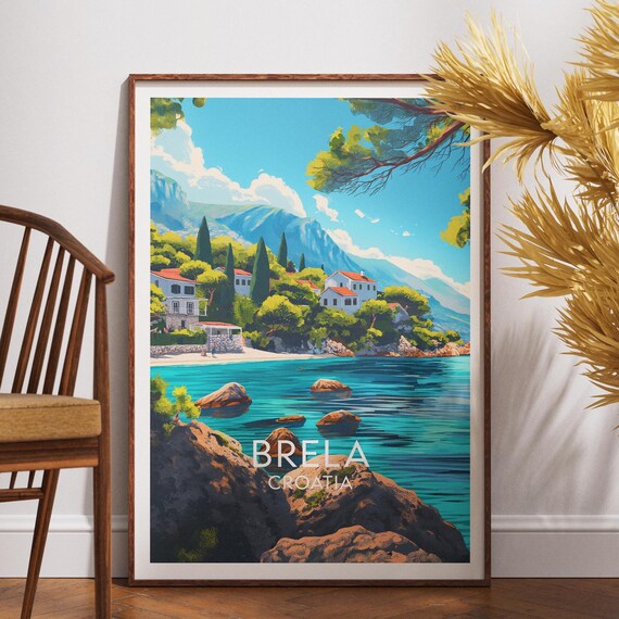 Brela Travel Poster, Croatia Europe