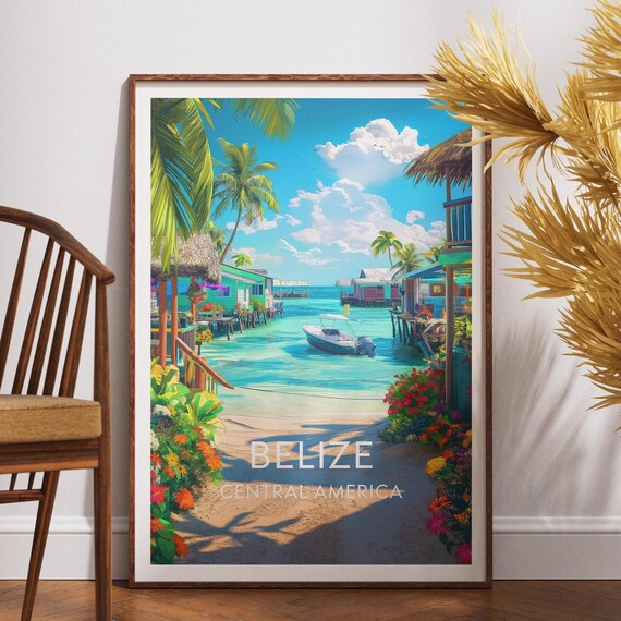 Belize Travel Print Central America Poster Wall Art