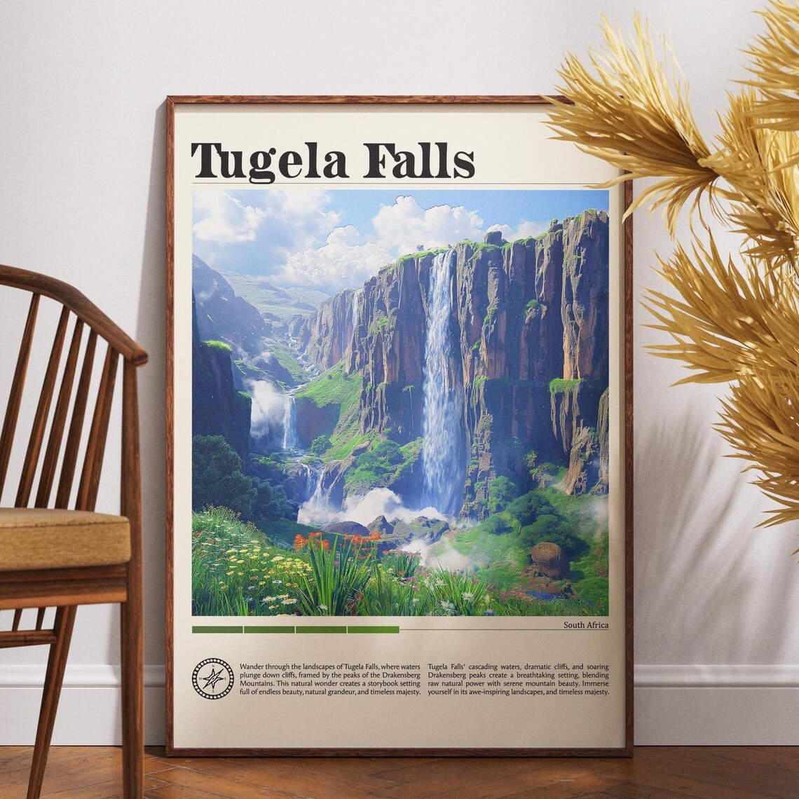 Tugela Falls South Africa Drakensberg Waterfall Cliffs Poster