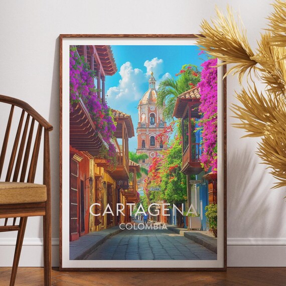 Cartagena Travel Print Colombia Poster Wall Art South America Colombian