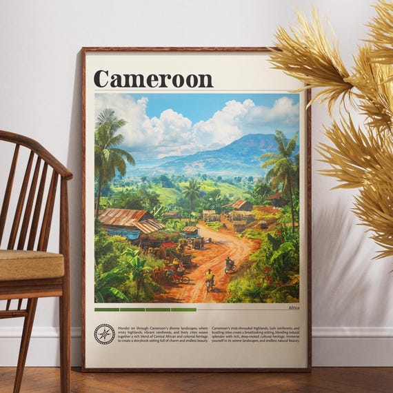 Cameroon Travel Print Africa Poster Wall Art