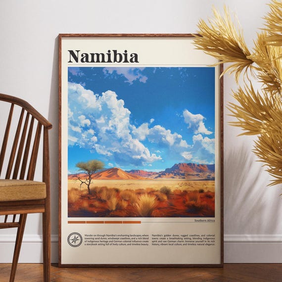 Namibia Travel Print Africa Poster Wall Art