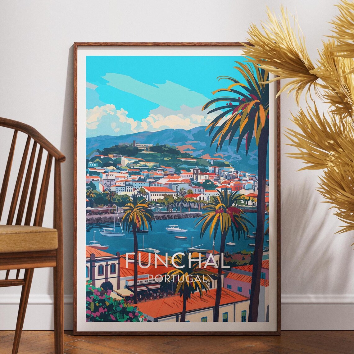 Funchal Travel Poster, Portugal Europe