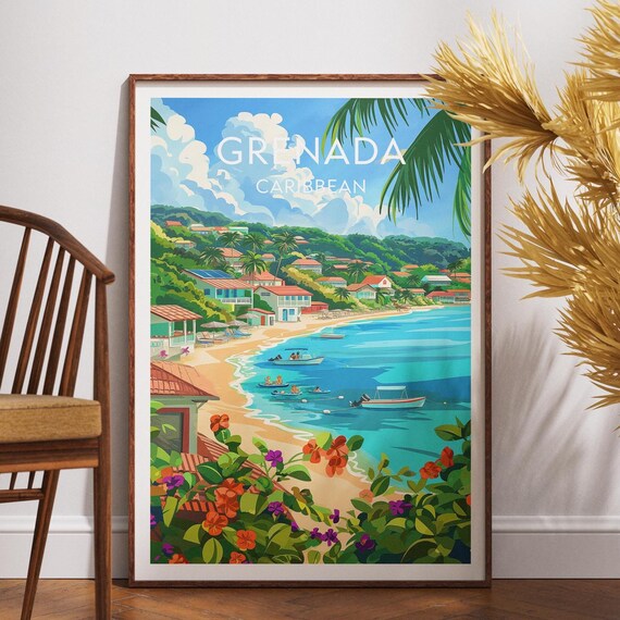 Grenada Travel Print Caribbean Poster Wall Art
