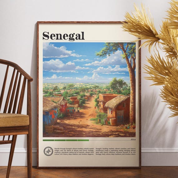 Senegal Travel Print Africa Poster Wall Art Dakar