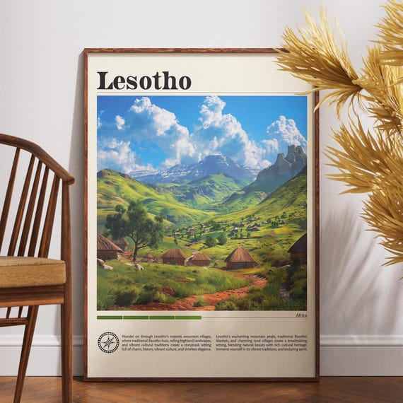 Lesotho Travel Print Africa Poster Wall Art