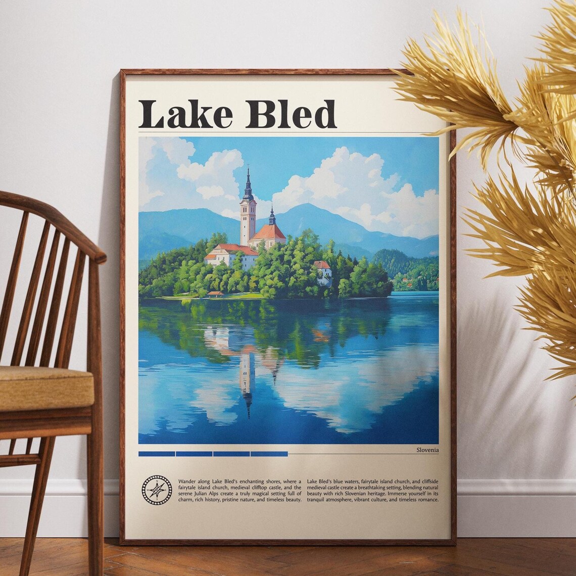 Lake Bled Slovenia Island Church Julian Alps Lake View Travel Poster