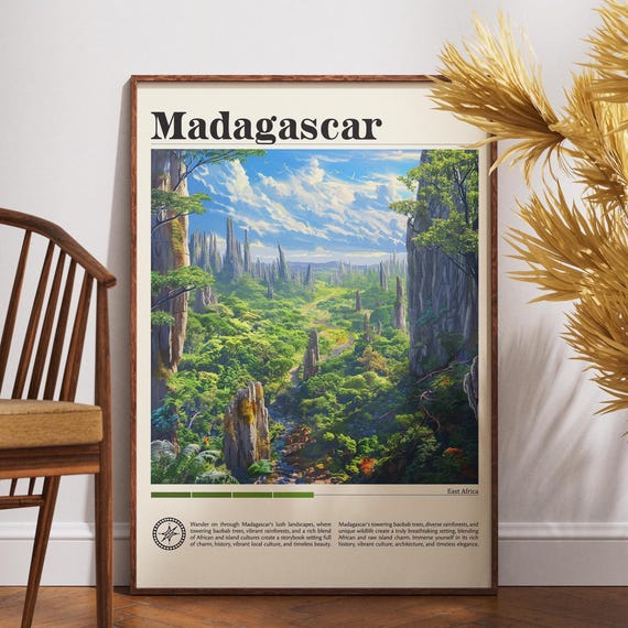 Madagascar Travel Print Africa Poster Wall Art