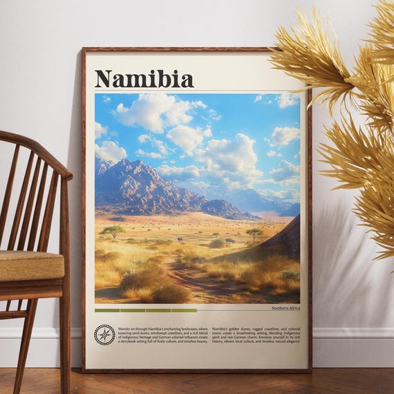 Namibia Travel Print Africa Poster Wall Art
