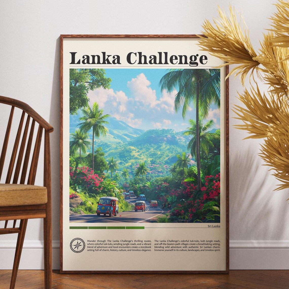 The Lanka Challenge Sri Lanka Tuk Tuk Jungle Road Travel Poster