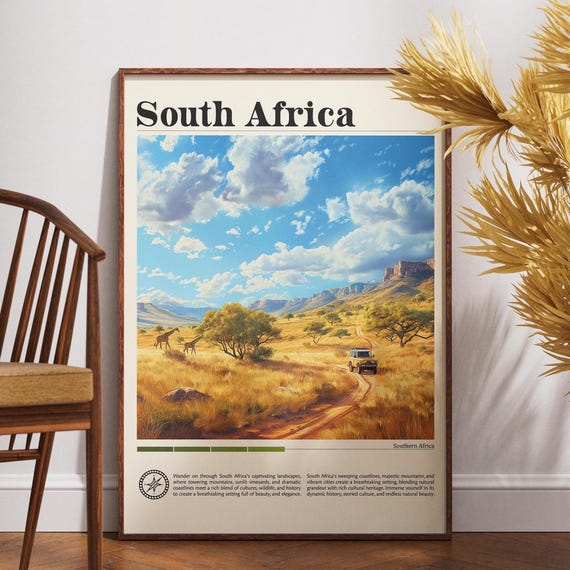 South Africa Travel Print Poster Wall Art