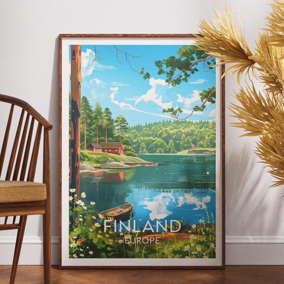 Finland Travel Poster, Helsinki Scandinavia