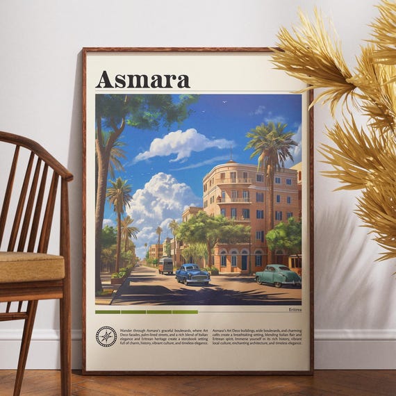 Asmara Travel Print Eritrea Wall Art Poster Africa City