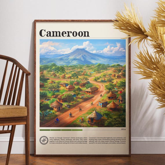 Cameroon Travel Print Africa Poster Wall Art