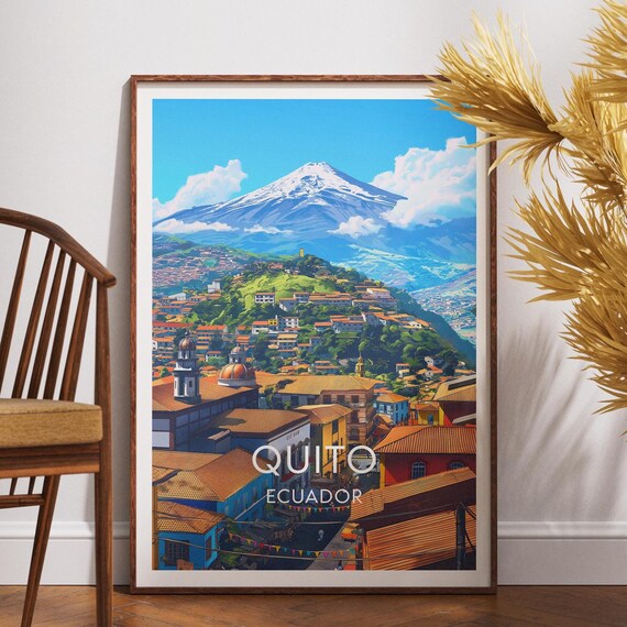 Quito Travel Print Ecuador Poster Wall Art South America