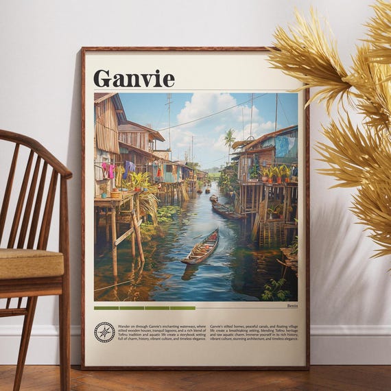 Ganvie Travel Print Benin Wall Art Lake Poster Africa City