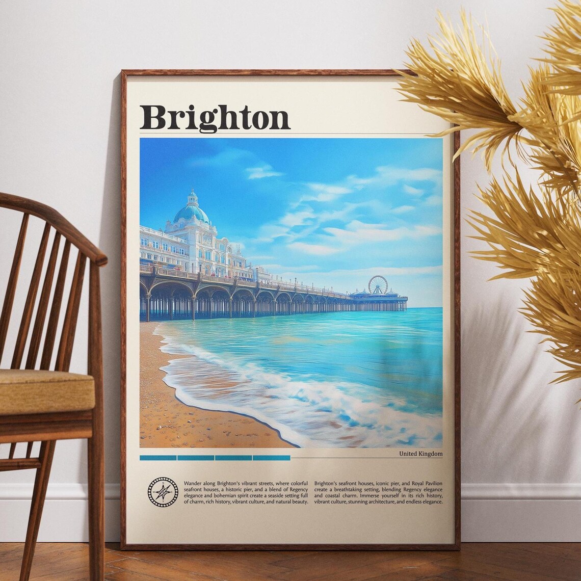 Brighton United Kingdom Pier Seafront Beach Resort Travel Poster