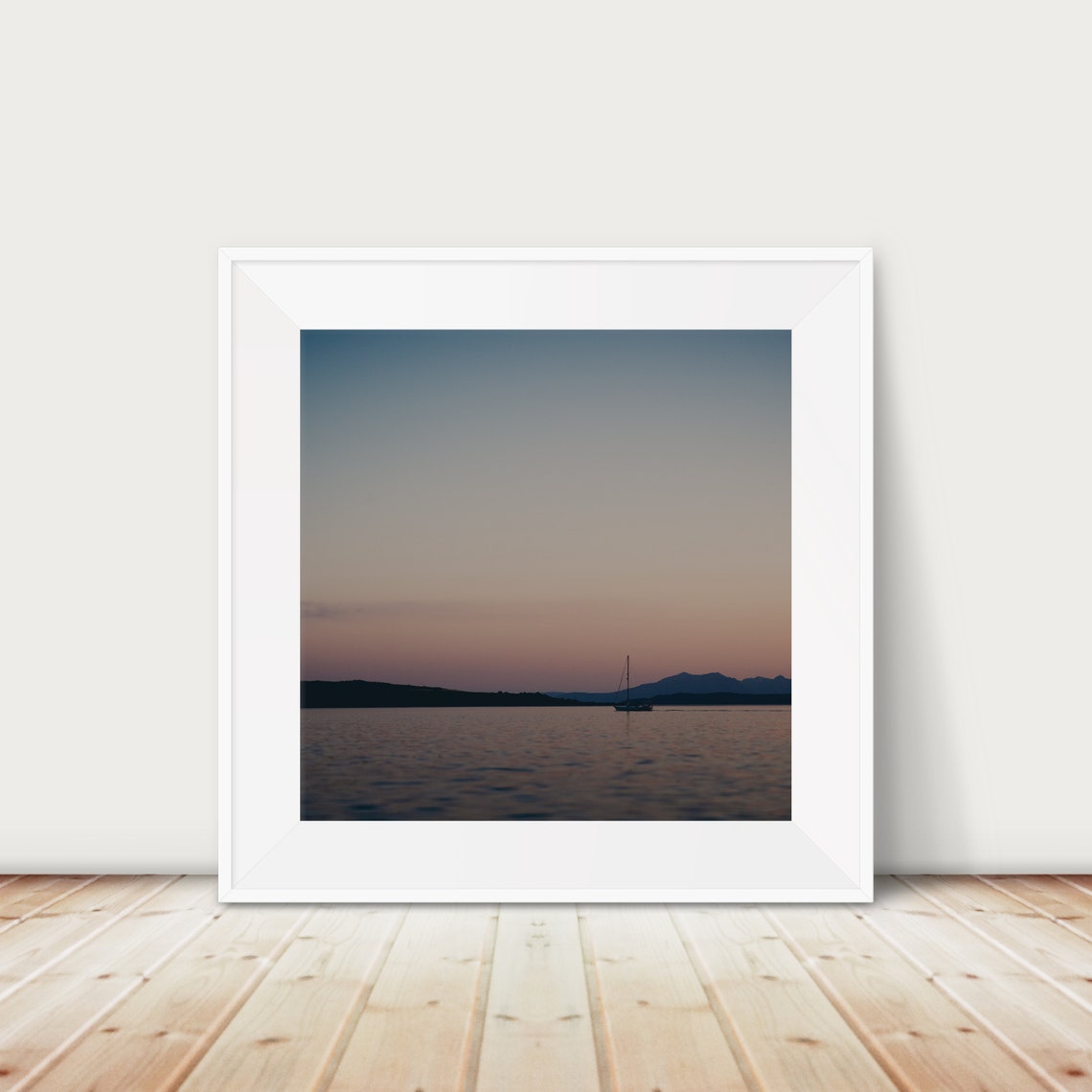 Firth of Clyde Scotland Sunset Sailboat Silhouette Water Wall Art