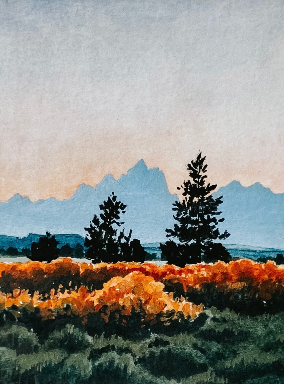 Grand Teton National Park - Watercolor - Image 2