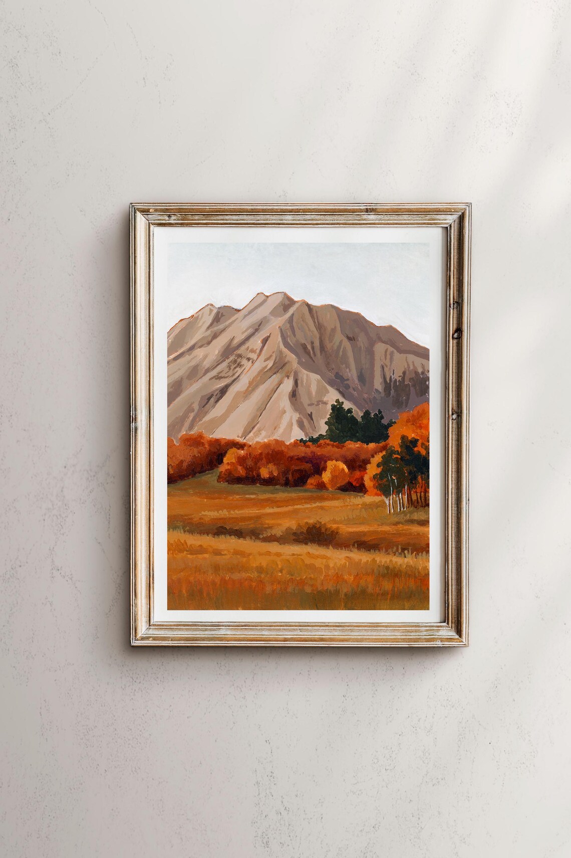Mount Timpanogos Art Print, Autumn Watercolor Landscape