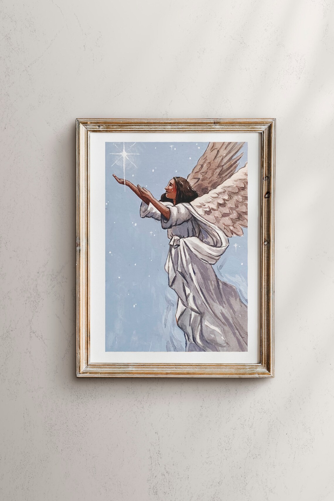 Star of Wonder Angel Nativity Christmas Art Print