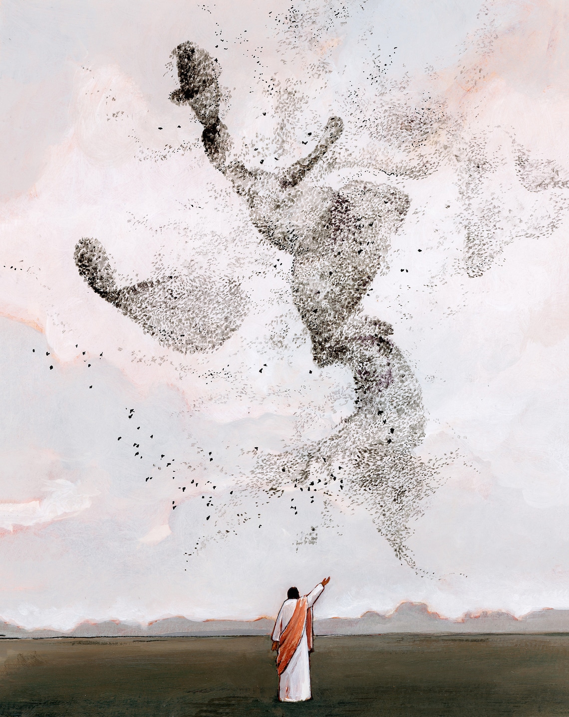 Christ With The Starlings, Christian Painting - Image 2