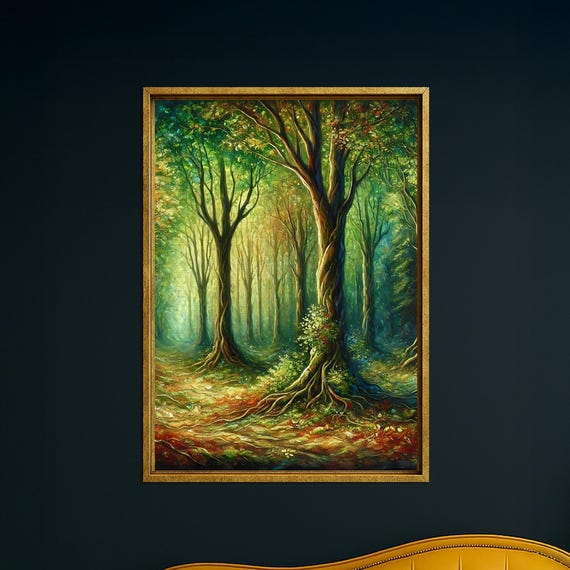 Framed Canvas Wall Art William Morris Inspired Forest