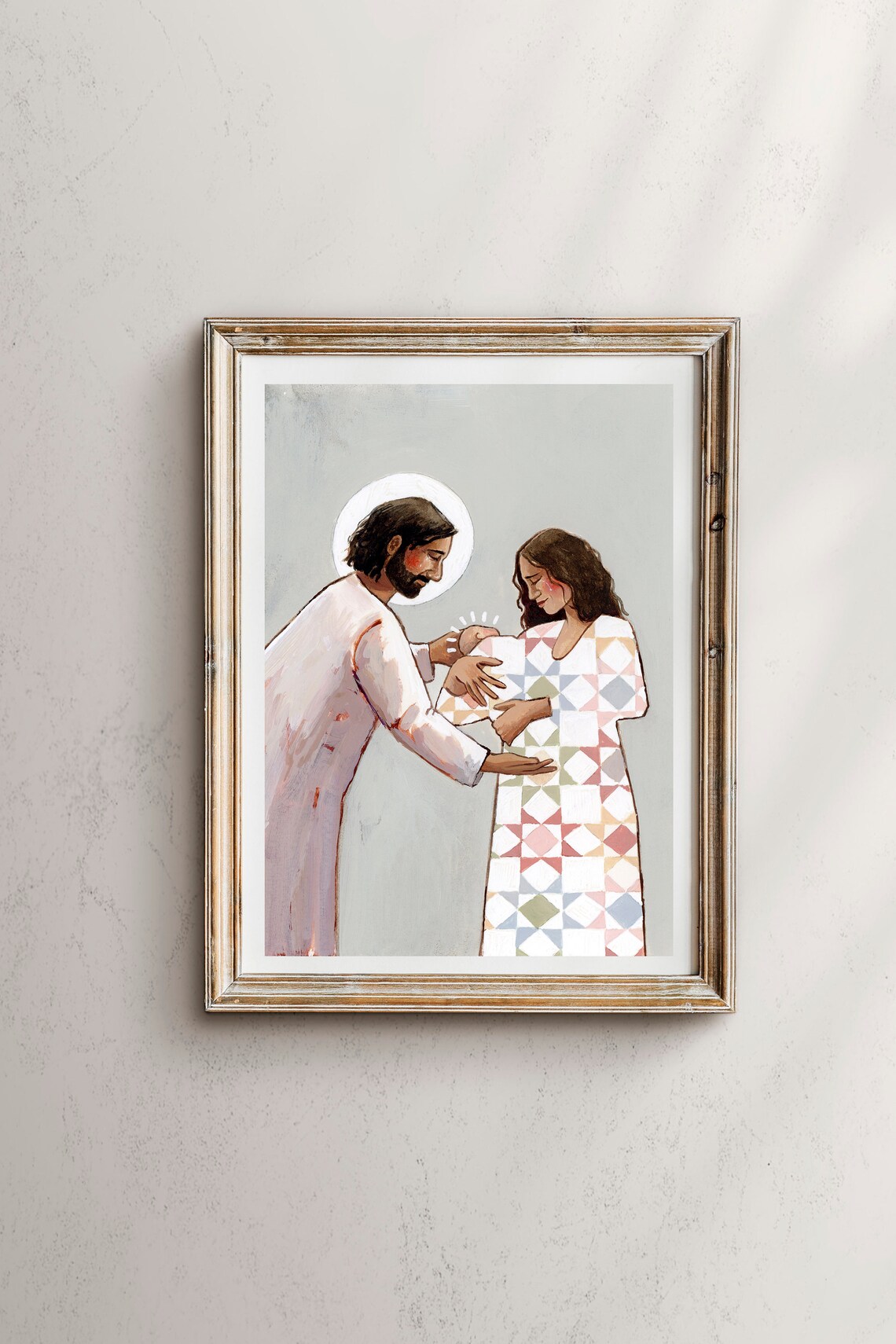 Into Your Care Jesus Giving Baby To Mother, Art Print