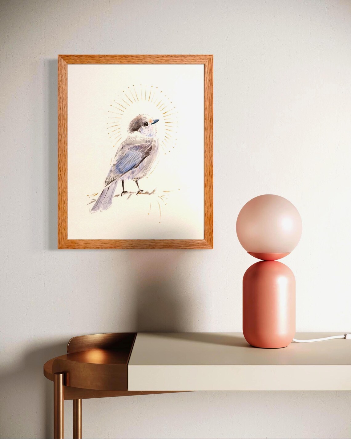 Canada Jay Watercolour Bird Art Print, Gallery Decor