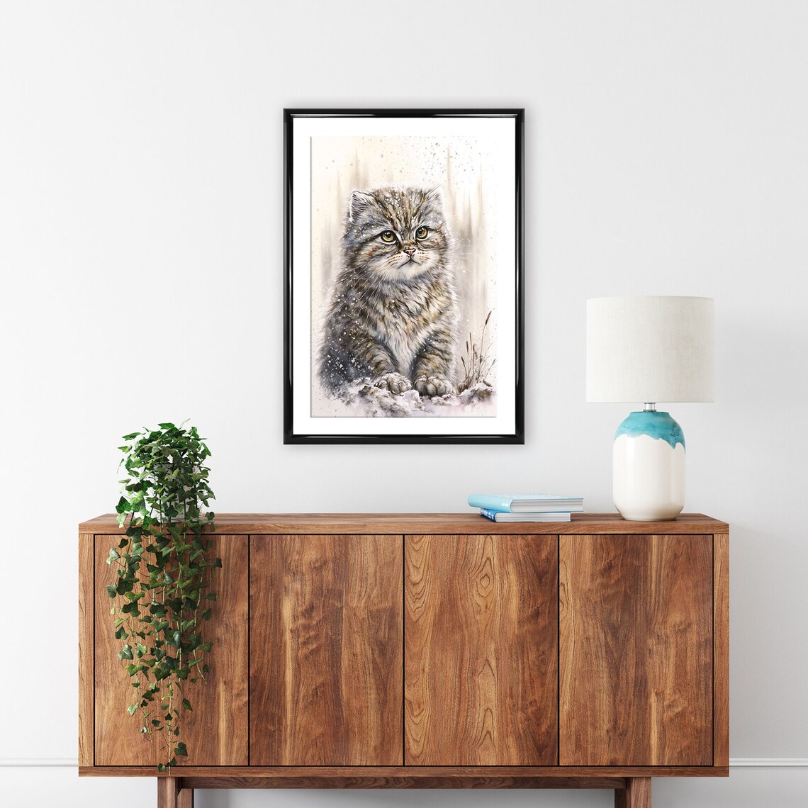 Kawaii Cat Illustration Art Print, Cute Cat Wall Art - Image 2