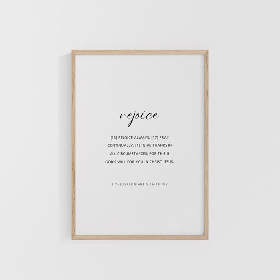 Rejoice Always 1 Thessalonians 5:16-18 Script Minimal Poster