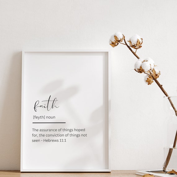 Faith Definition Print Bible Verse Dictionary Art Printables Wall