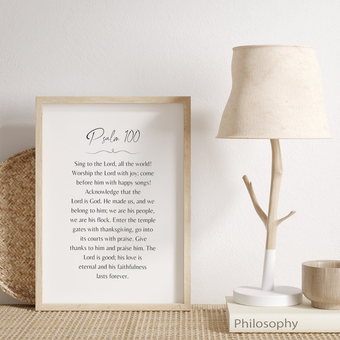 Psalm 100 Worship The Lord Bible Verse Scripture Wall Art Thanksgiving