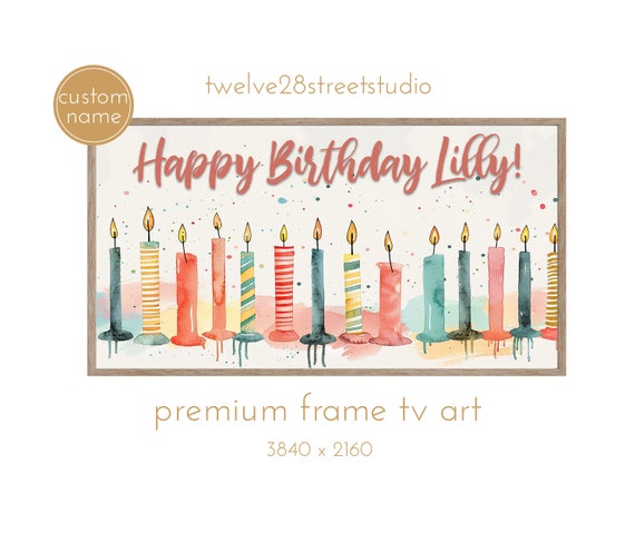 Custom Personalized Tv Art For Birthday Custom Frame Tv Art Personalized Frame Tv Art Personalized Birthday Tv Art Bday